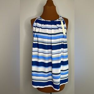 NWT Kenar Striped Blue and White Tank Top Size Large